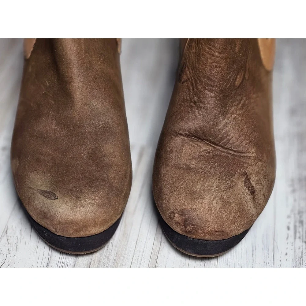 Tommy Bahama Kishiko‎ Suede Leather Wedge Ankle Boots Women's Size 9B Brown